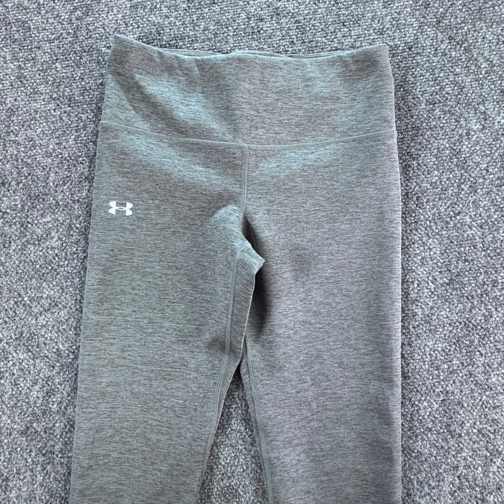 Under Armour ColdGear Leggings Women Small Gray Heather Compression Activewear